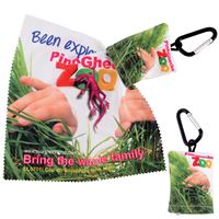 Customized 0701 Custom Superior HI Microfibre Lens Cloth In Pouch with Carabiner