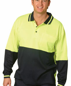 Branded gift Hi Vis Truedry Mesh Knit Long Sleeve Safety Polo