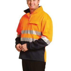 Branded Hi Vis Two Tone Cotton Fleecy Sweat with 3m Reflective Tapes