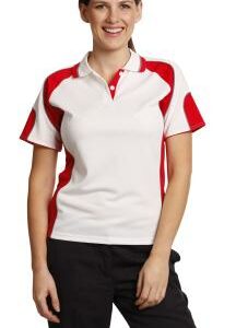 Branded Ladies' Cooldry Contrast Polo With Sleeve Panels
