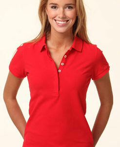 Branded Ladies' Cooldry Solid Colour Pique Polo