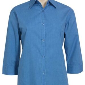 Corporate promo Ladies Micro Check 3/4 Sleeve Shirt