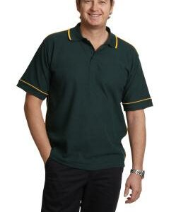 Branded Men's Mini-waffle Contrast Piping Polo
