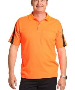 Branded Men's Truedry Hi-vis Legend Short Sleeve Polo With Reflective Piping