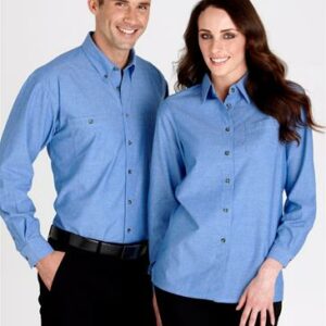 Promotional Mens Wrinkle Free Chambray Long Sleeve Shirt