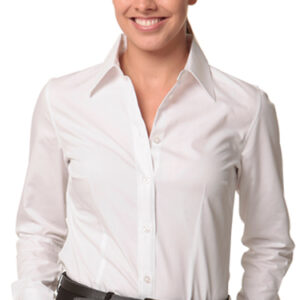 Branded Women's Cotton/Poly Stretch Long Sleeve Shirt Sydney